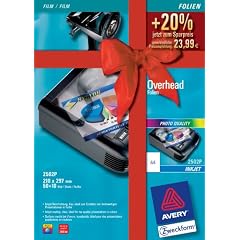 Avery Zweckform, 2502, Overhead-Folie f�r Tintenstrahldrucker, St�rke: 0,11 mm, Inhalt: 50 Blatt, AKTIONSARTIKEL: inkl. Gratis 10 Blatt
