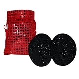 Black Sparkle Ear Mitts Red Faux Sequin Gift Bag Set (Available in 2 Sizes)