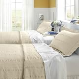 Year-round Seersucker Bedspread / Only King, Ecru, King
