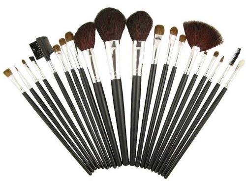 20 Makeup Set Foundation Blush Cosmetic Brush w/ Case Kit