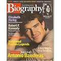 Biography Magazine November 2000 - Antonio Banderas, Elizabeth Hurley, Robert F Kennedy, Indiana Jones book cover