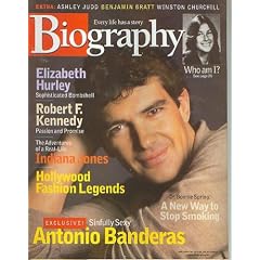 Biography Magazine November 2000 - Antonio Banderas, Elizabeth Hurley, Robert F Kennedy, Indiana Jones