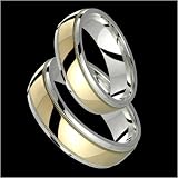 Aldabella - Stunning Two Tone Comfort Fit Wedding Band for Him & Her! Custom Made! Choose your Size.