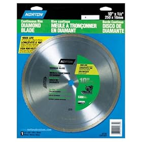 Norton 2784 10-Inch Dry or Wet Cutting Continuous Rim Diamond Saw Blade with 5 8-Inch... by Norton