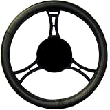 Elegant 48311 Checkered Pattern Fat Boy Steering Wheel Cover
