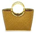 Bamboo handbag, 'Golden Rings'