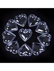 Home: Seekingtag Clear Plastic Heart Shape Box Fillable Ornaments 80mm - Pack of 10 - seekingtag