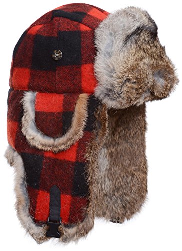 Mad Bomber Wool Bomber Cap with Real Rabbit Fur