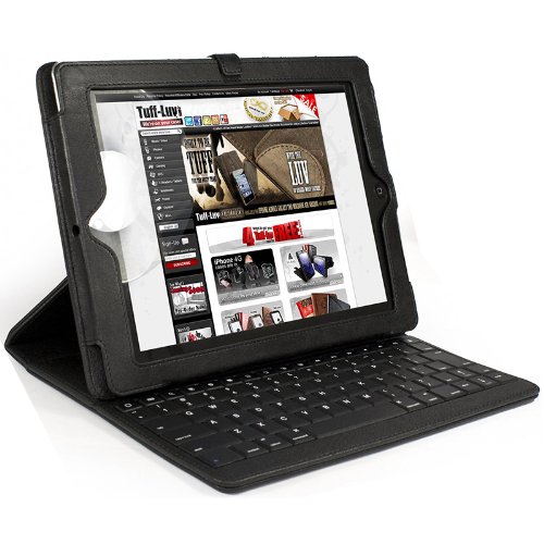 VRG iPad 2 iPad 3 Black Folio Leather Cover Case Cover Stand with Bluetooth Wireless Keyboard for Apple iPad2 2nd Gen & 3rd Gen