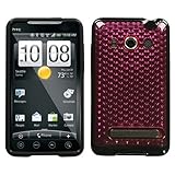 MyBat HTC EVO 4G Gummy Cover - Transparent Hot Pink Cube/Solid Black