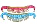 Luckystaryuan 2Pieces Kid Sequins Belly Dance Hip Scarf Wrap Belt (Rose red and Blue)