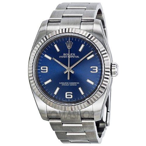 Rolex Oyster Perpetual No-Date Blue Arabic and Stick Dial Stainless Steel Oyster 116034BLASO