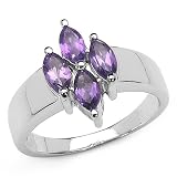 1.00 Carat Genuine Amethyst .925 Silver Ring