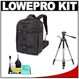 Lowepro Pro Runner 450 AW Digital SLR Camera Backpack Case (Black) + Tripod ....