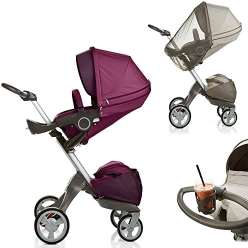 Stokke Xplory Stroller w Xplory Mosquito Net & Cup Holder (Purple)