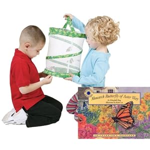 Live Butterfly Garden Habitat & Discovery Kit by Insect lore with free Monarch Butterfly of Aster Way Book (Smithsonian's Backyard)