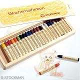 Zoom Produkt-Bild: Stockmar Wachsmalstifte - 24 Farben im Holzkasten