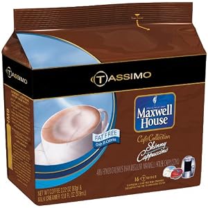 Maxwell House Cafe Collection Skinny Cappuccino, T-Discs for Tassimo Coffeemakers, 8 servings  (Pack of 5)