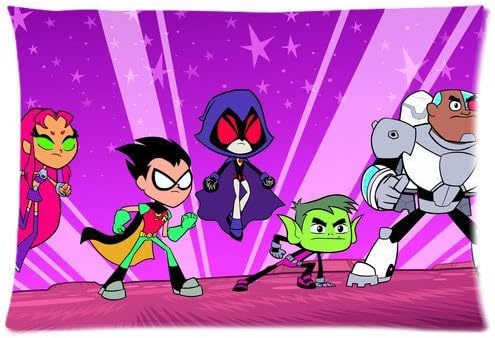 Gaosao Teen Titans Go Cartoon Pillow Cover Design For Kids Zippered Pillowcase Personalized Throw Pillowcases Decorative Sofa Or Bed Pillow Case Cover 20x30(2 Sides)Great Gifts For Friends Or Families