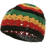 Hand Crocheted Beanie (02)-Rasta