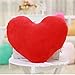 HuaYang 1/5 Colors Soft Sweet Love Heart Shape Fluffy Throw Pillows Cushions(Red)