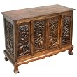 Handmade Four-Door Elephant Storage Cabinet / Sideboard Rich Dark Finish