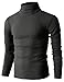 H2H Men's Basic Ribbed Cotton Thermal Turtleneck T-Shirts