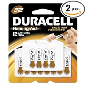 Duracell EasyTab Hearing Aid Batteries Size 312 (24 batteries)