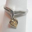14K Two-Tone Gold Diamond Heart Promise Ring