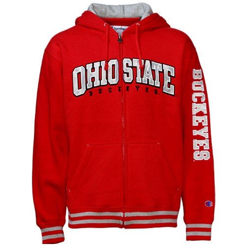 Buy Champion Ohio State Buckeyes Scarlet Heritage Full Zip Hoody Sweatshirt by Champion