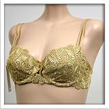 Venus 2 Pack Gold Sexy See Thru Floral Bra #0032 sz 32B
