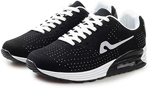 SITYLE Women Men Breathable Casual Lace-up Air Sneakers Walking Running Shoes,us 8,Black White