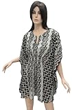 IMAGE OF Ultimate Looking Circle Printed Sheer Chiffon Tube Kaftan Caftan Beach Cover up Tunic Xmas Christmas Gift
