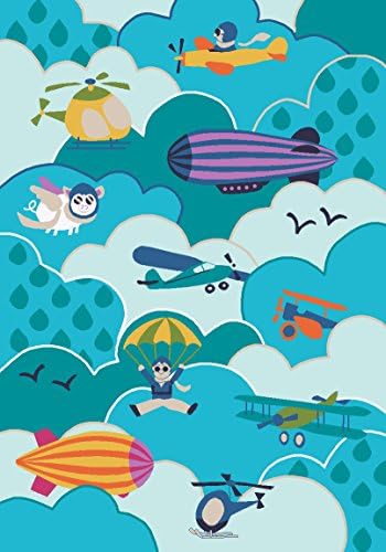 Kids Childrens Area Rug 4' 5" X 6' 3" - Nice Size - Printed Area Rug with Non Skid Backing 53" By 75"