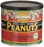 The Peanut Shop of Williamsburg All Natural Homestyle Peanuts, Expeller-Pressed Peanut Oil & Sea Salt, 12-Ounce Tins (Pack of 4)