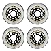SzBlaZe 88A PU Wear Resist Sliding FSK Inline Roller Skate Replacement Wheels Without Bearings (Pack of 4) 72mm 76mm 80mm For Inline Skate Wave Board Caster Board Street Surf(White, 76mm)