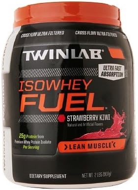 Twinlab Fuel ISO Whey Protein Fuel Lean Muscle, Strawberry Kiwi 32 oz (Pack of 1)