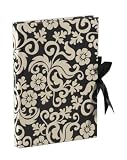 510AABcKlTL. SL160  Think Posh A5 Black/Ivory Flock Notebook   Wedding Stationery