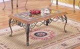 Cozumel Stone Glass Top Coffee Table By Acme Furniture