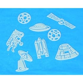 18-pc Glow in the Dark Wall Stickers - Space Exploration
