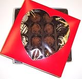 Scott's Cakes Cocoa Covered Dark and Dark Chocolate Truffles 1 Pound Heart Box