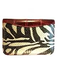 Glittery Gold Zebra Print Organizer Planner Red Trim
