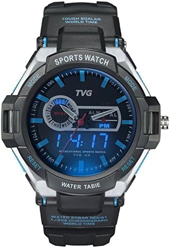 Timiep TVG Men's S-outdoor Quartz Sport Rubber Wrist Watch Blue