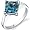 Striking 2.00 carats London Blue Topaz Engagement Ring in Sterling Silver Rhodium Finish Size 8, Available in Sizes 5 thru 9
