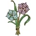 Jewelry : Aqua And Pink Flowers Pin Brooch