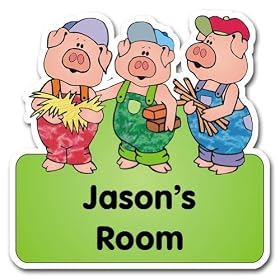Personalised Three Pigs Door Plaque