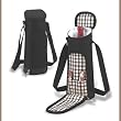 Picnic At Ascot 397L London Single Bottle Carrier With Tools- Black-Plaid