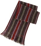 Ted Baker Mens Ellis Striped Wool Scarf: Chocolate