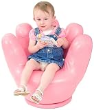 Pink Vinyl Kid's Baseball Glove Swivel Lounge Chair [KG-BK06-S122-PINK-GG]