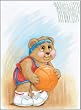 Sports Bear Basketball Star - Childrens Wall Art, Kids Wall Art, Nursery Wall Art